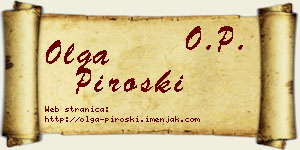 Olga Piroški vizit kartica